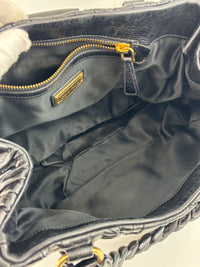 Matelasse Lux Bauletto Aperto Satchel in Black