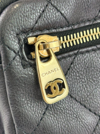 All About Waist Belt Bag in Black Iridescent Quilted Calfskin