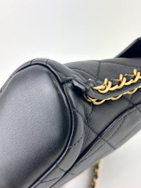 AS2504 Quilted Calfskin Small Leather Chain Hobo AGH - Glampot