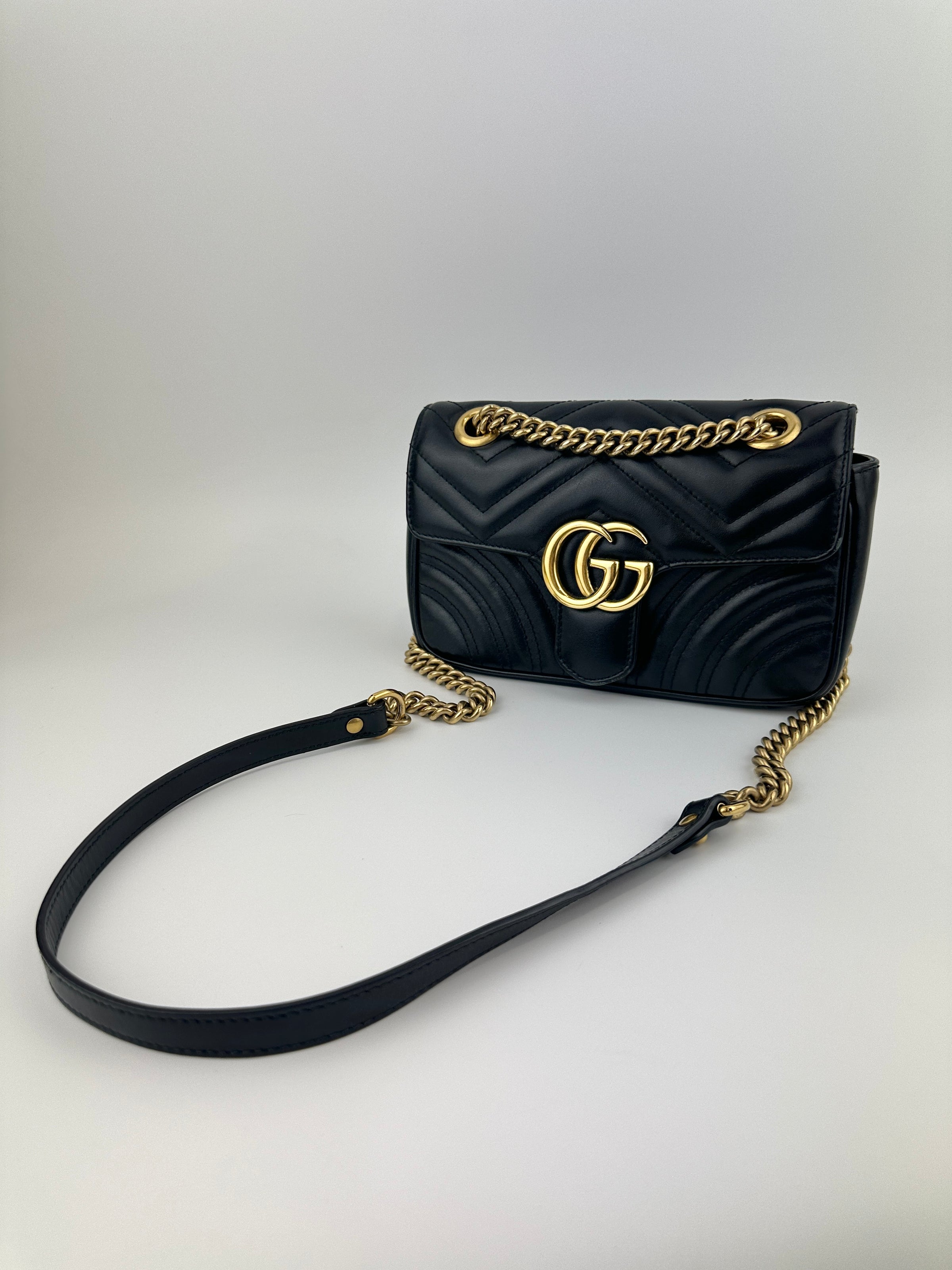 Marmont Mini Matelassé Black Shoulder Bag