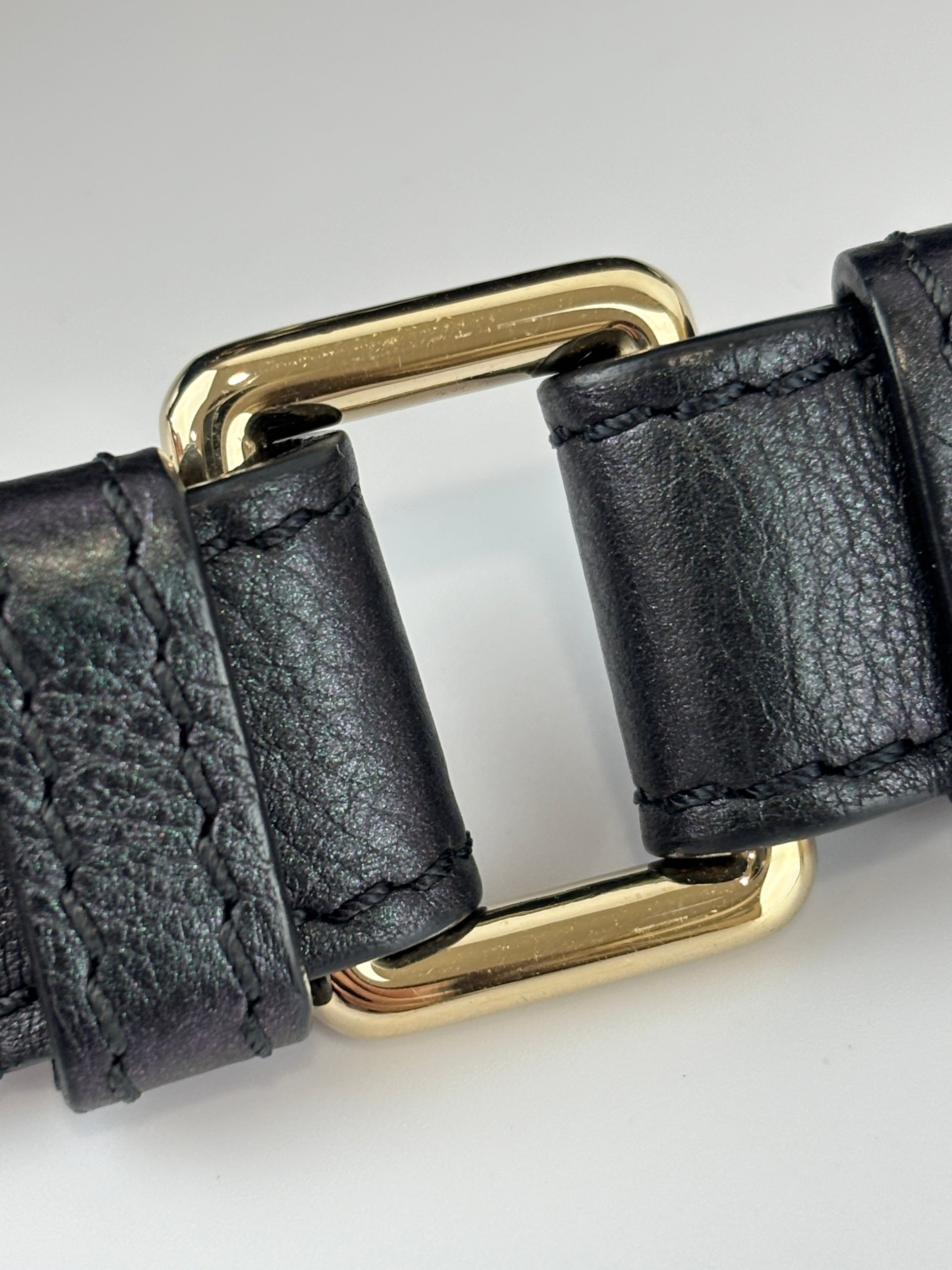 All About Waist Belt Bag in Black Iridescent Quilted Calfskin
