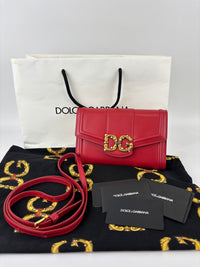 DG Amore Clutch Bag in Red Leather