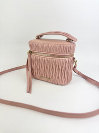 5BH122 Matelassé Nappa Leather Vanity Crossbody Bag Orchid Pink GHW