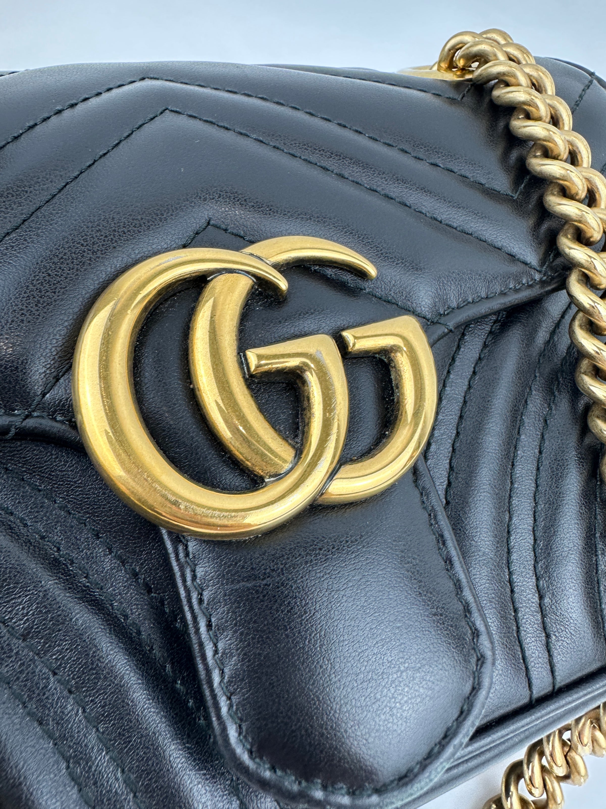 Marmont Mini Matelassé Black Shoulder Bag