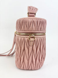 5BH122 Matelassé Nappa Leather Vanity Crossbody Bag Orchid Pink GHW