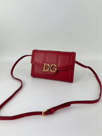 DG Amore Clutch Bag in Red Leather
