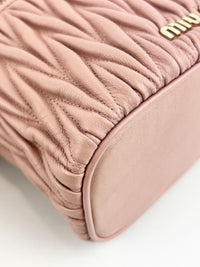 5BH122 Matelassé Nappa Leather Vanity Crossbody Bag Orchid Pink GHW
