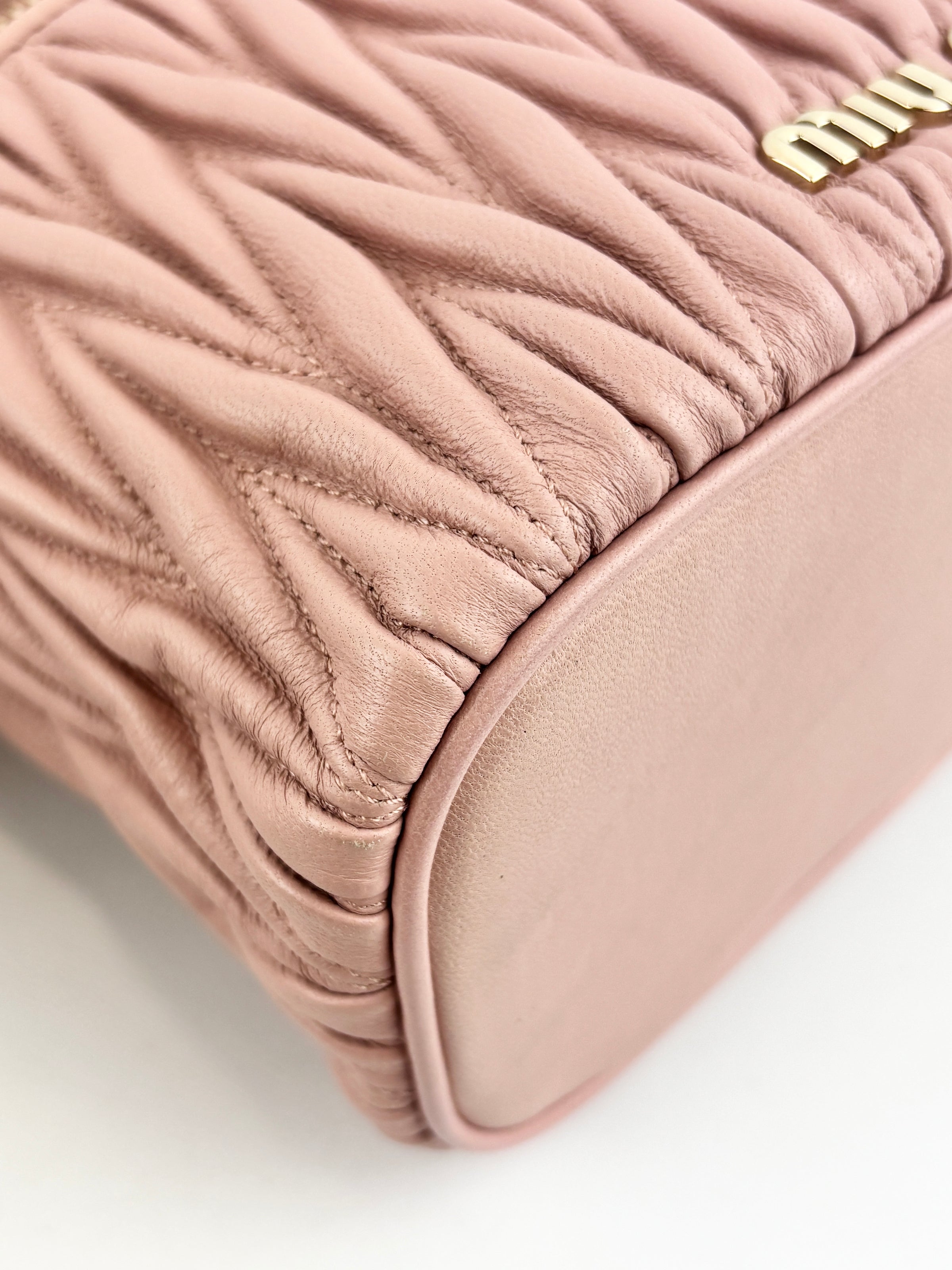 5BH122 Matelassé Nappa Leather Vanity Crossbody Bag Orchid Pink GHW
