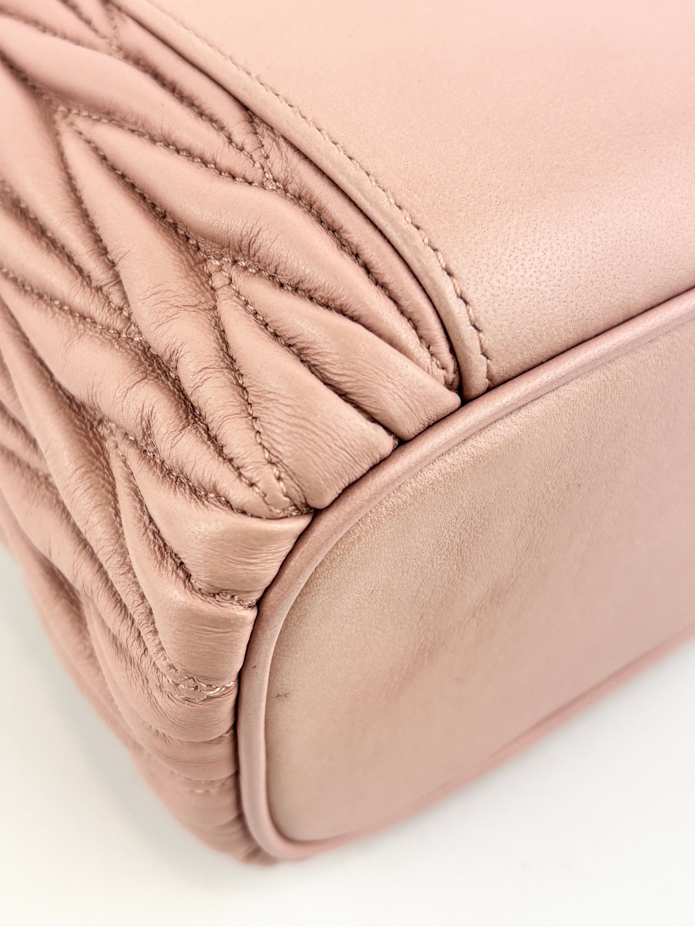 5BH122 Matelassé Nappa Leather Vanity Crossbody Bag Orchid Pink GHW