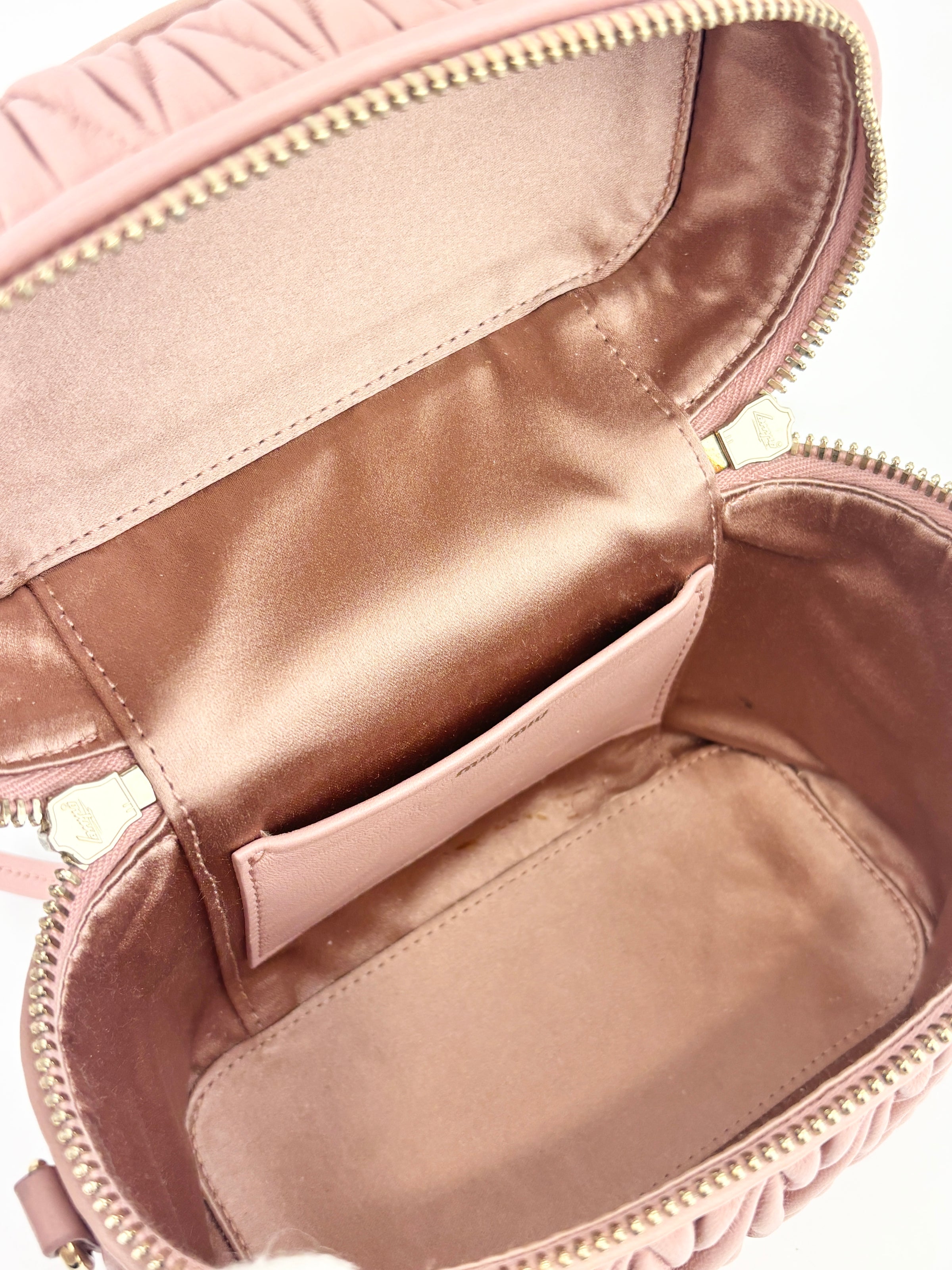 5BH122 Matelassé Nappa Leather Vanity Crossbody Bag Orchid Pink GHW