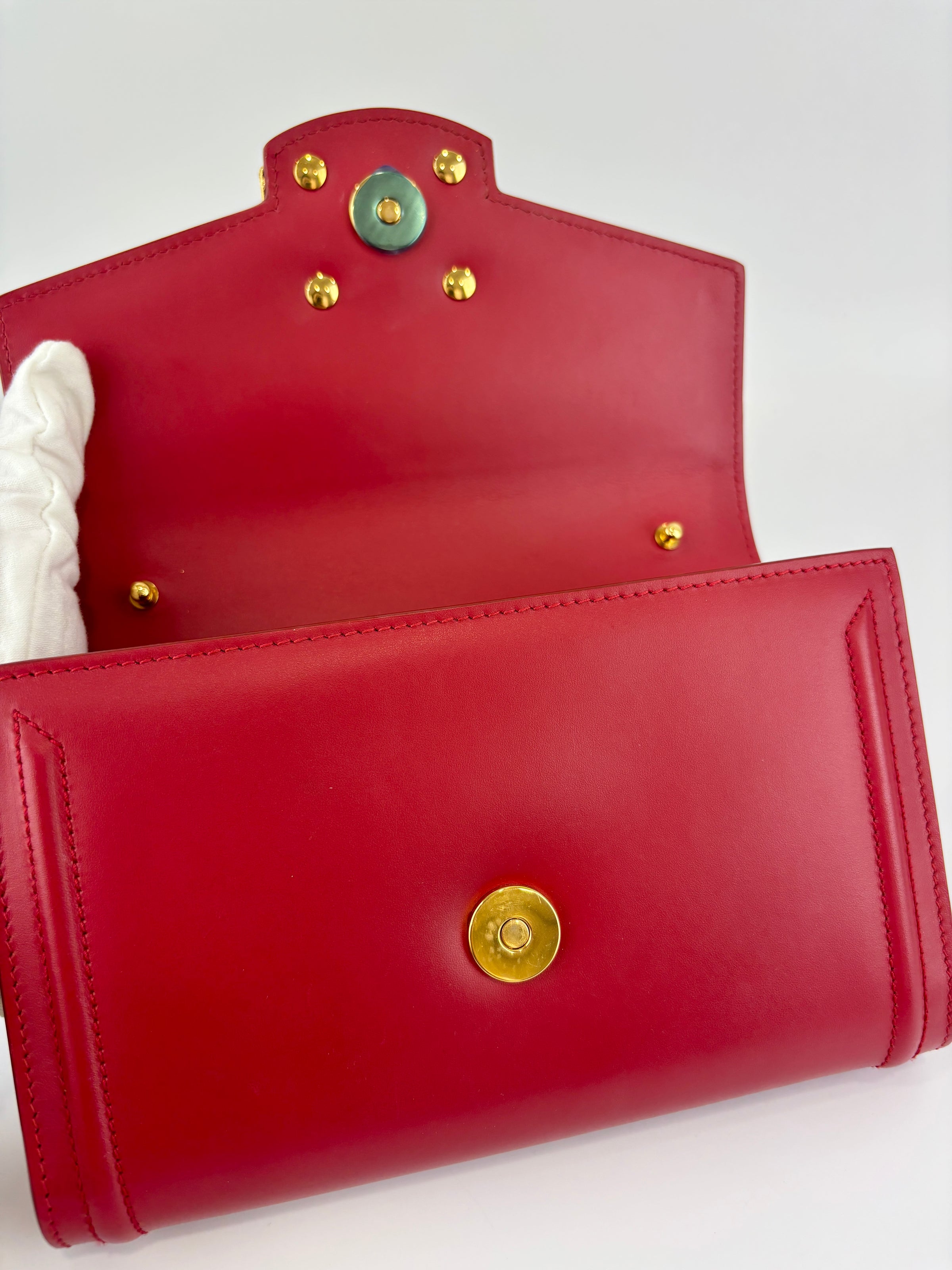 DG Amore Clutch Bag in Red Leather