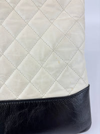 Gabrielle Large O Case Clutch in Black / Off White Aged Calfskin