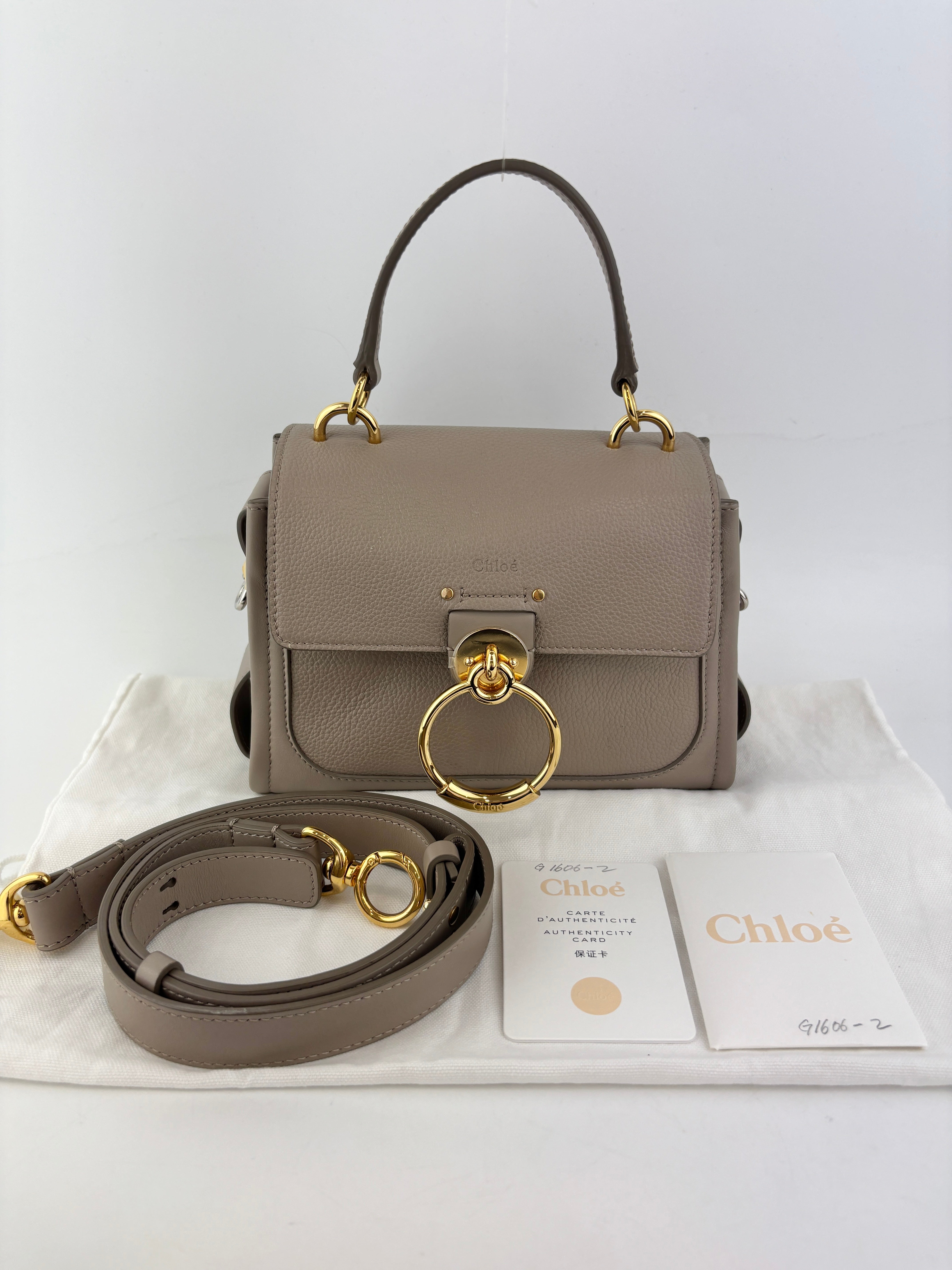 Chloé Small Tess Day Bag Motty Grey Calfskin MHW | Glampot