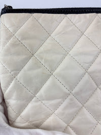 Gabrielle Large O Case Clutch in Black / Off White Aged Calfskin