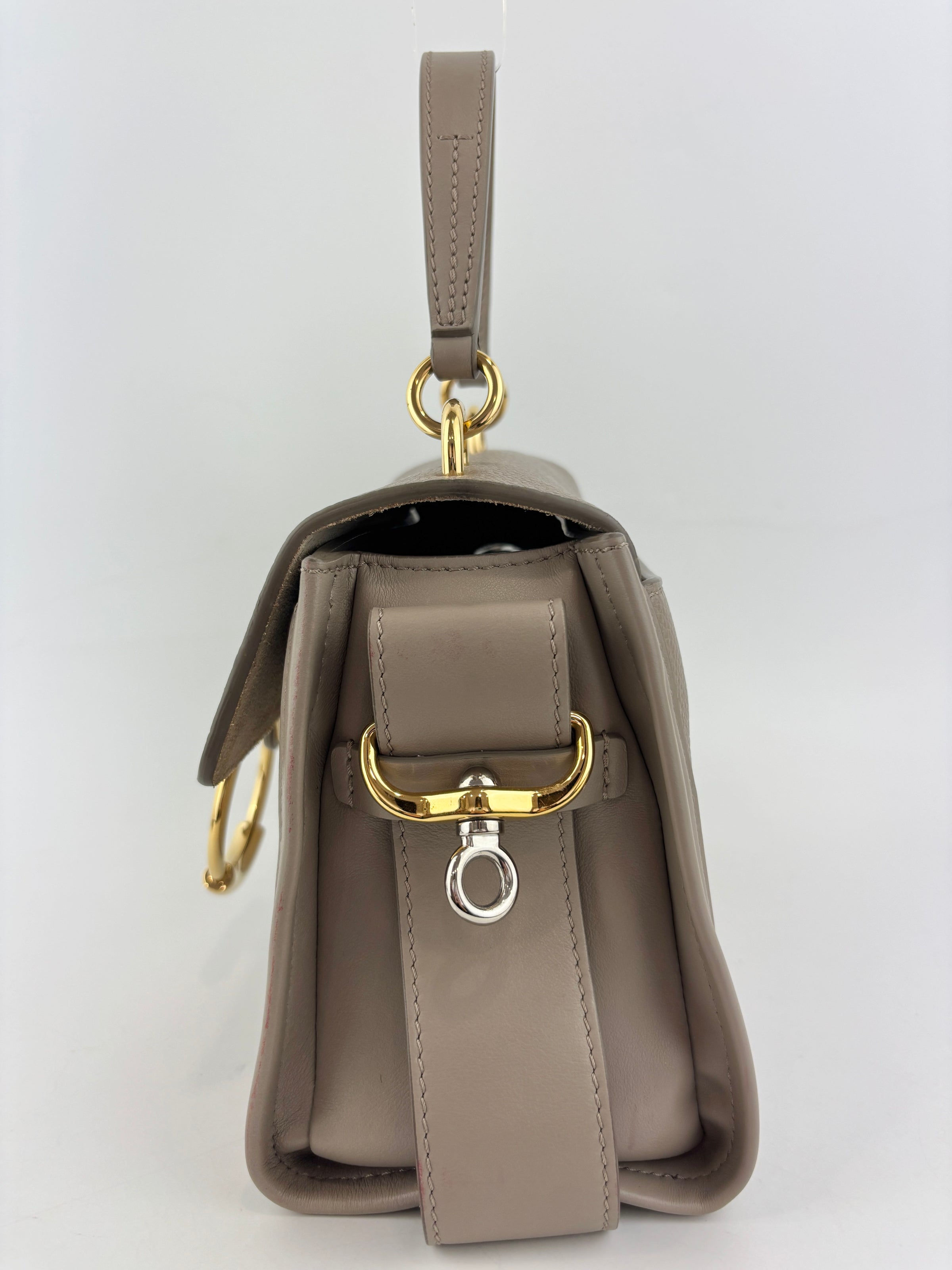 Small Tess Day Bag Motty Grey Grained & Smooth Calfskin MHW