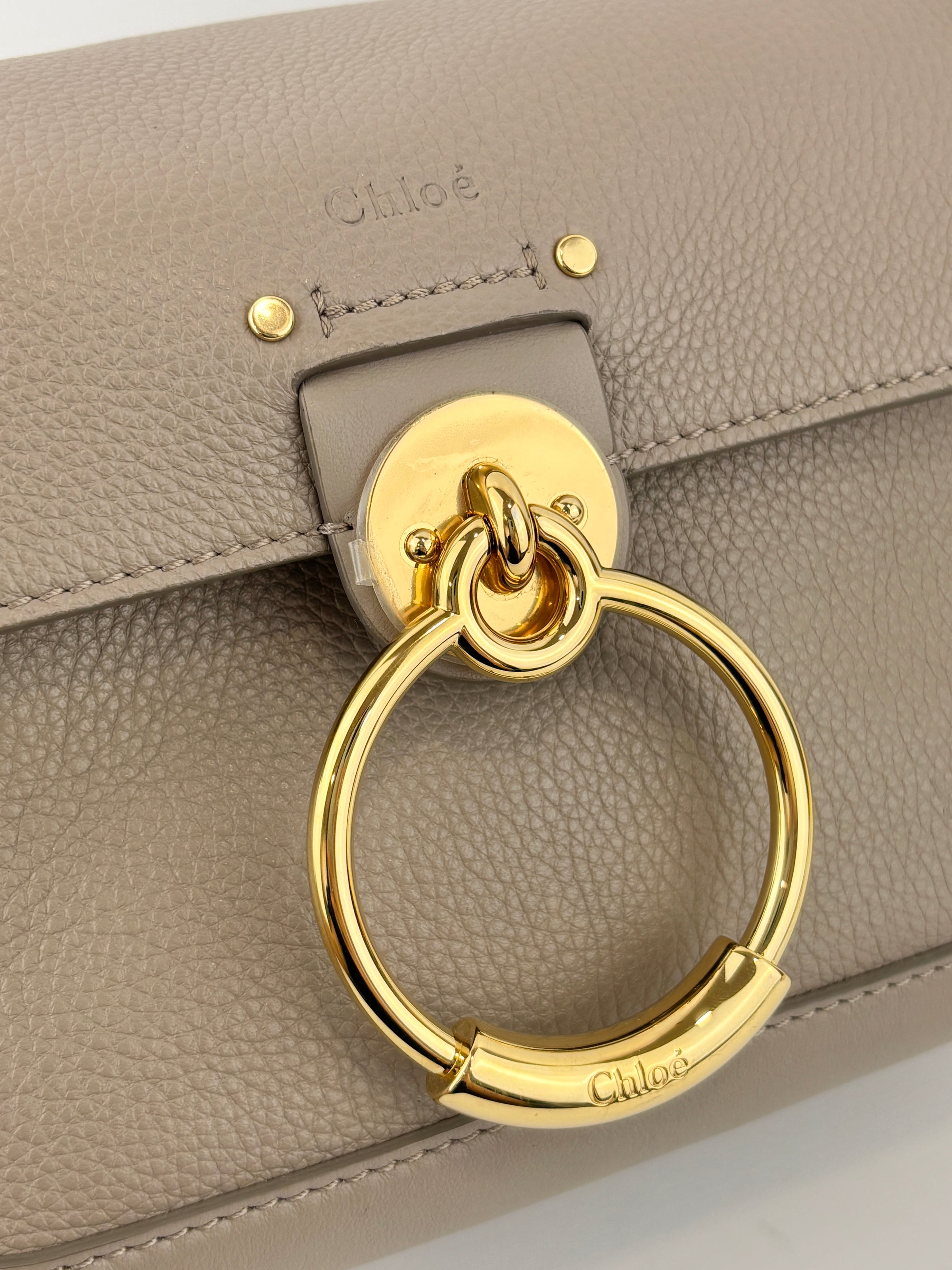 Small Tess Day Bag Motty Grey Grained & Smooth Calfskin MHW