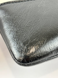 Gabrielle Large O Case Clutch in Black / Off White Aged Calfskin