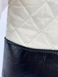 Gabrielle Large O Case Clutch in Black / Off White Aged Calfskin