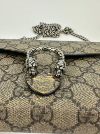 GG Supreme Dionysus Beige & Ebony Wallet On Chain