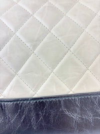 Gabrielle Large O Case Clutch in Black / Off White Aged Calfskin