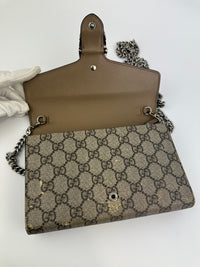 GG Supreme Dionysus Beige & Ebony Wallet On Chain