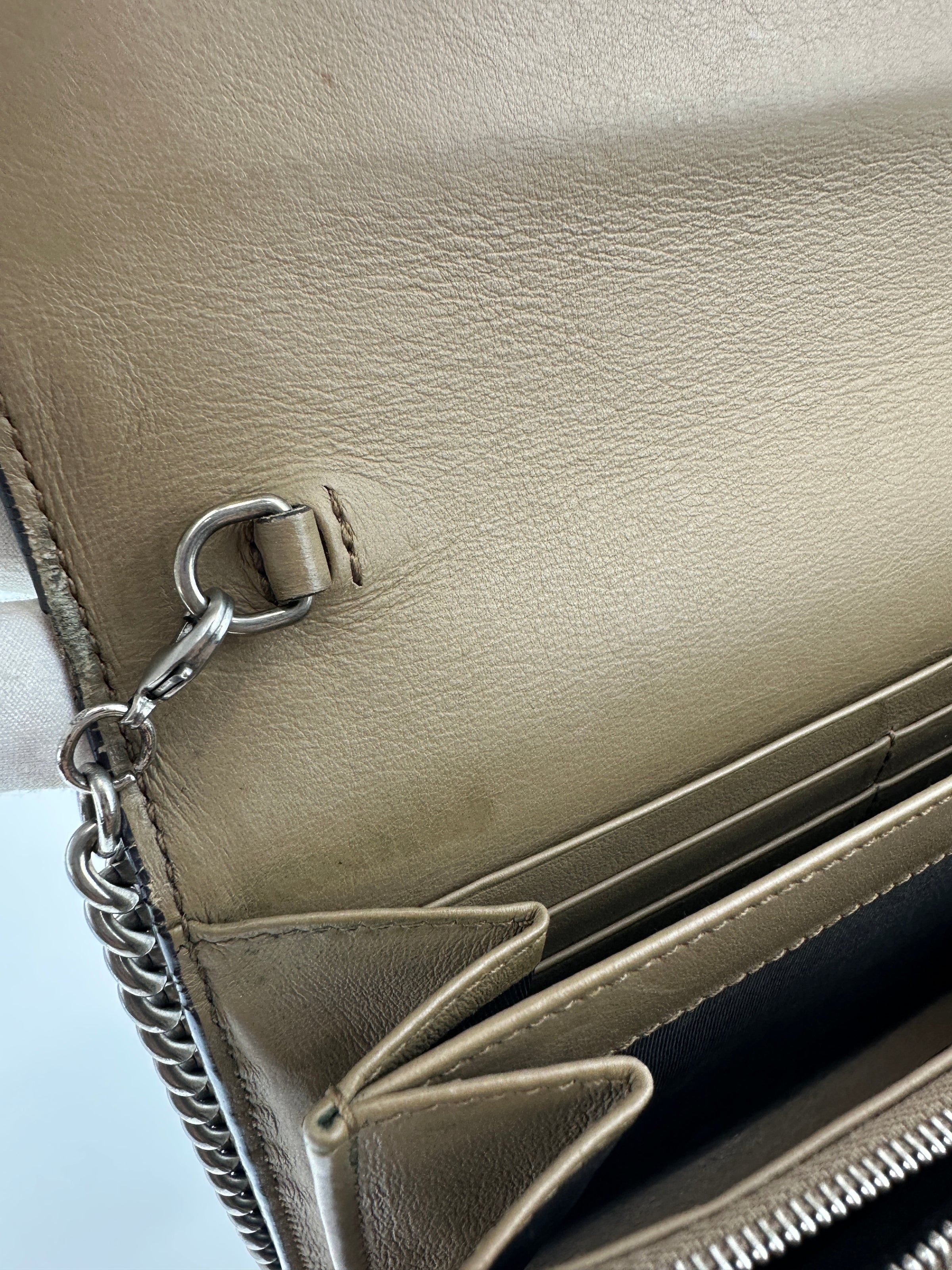 GG Supreme Dionysus Beige & Ebony Wallet On Chain