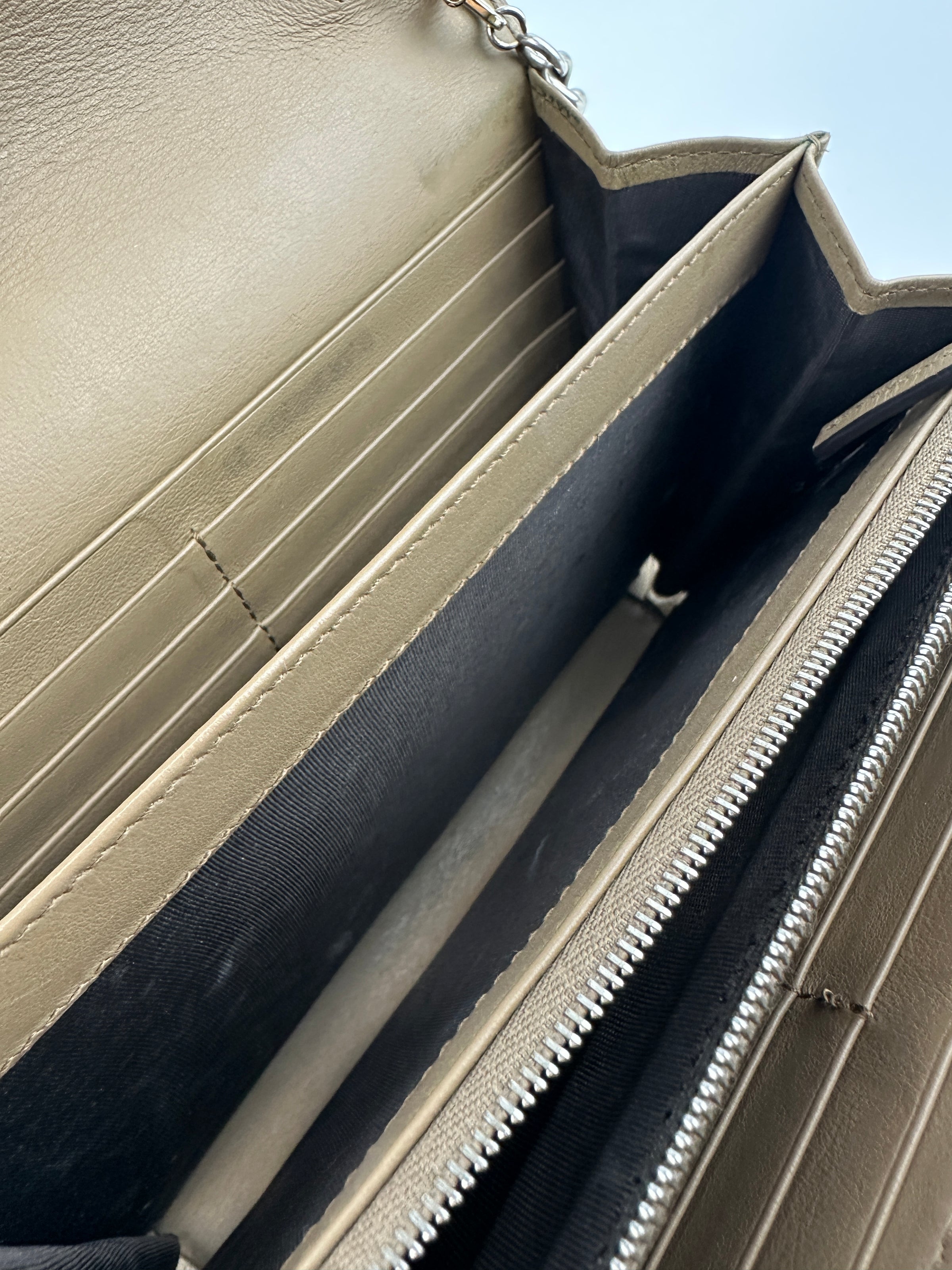 GG Supreme Dionysus Beige & Ebony Wallet On Chain