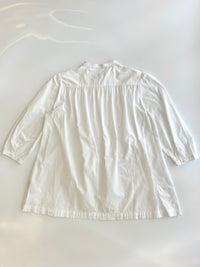 Brit White 100% Poplin Cotton Round Collar Tunic Blouse - Glampot