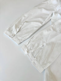 Brit White 100% Poplin Cotton Round Collar Tunic Blouse - Glampot
