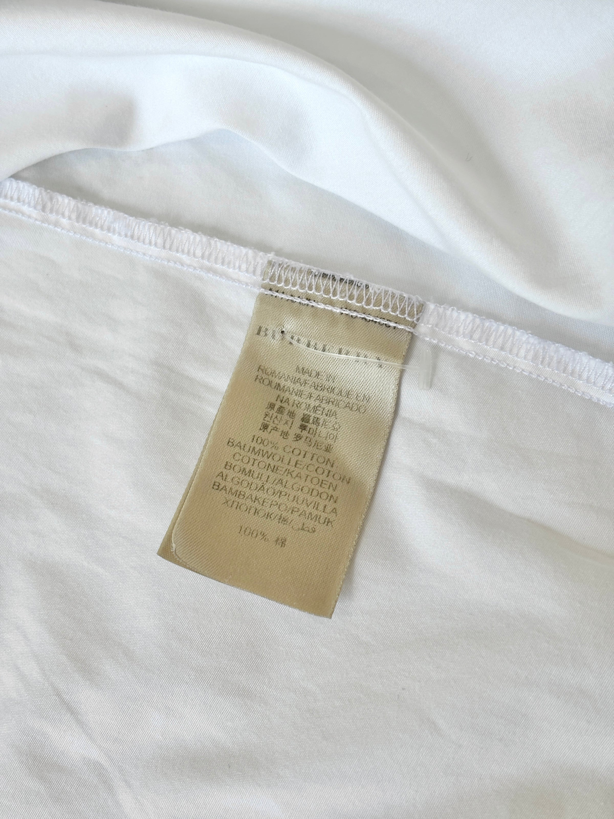 Brit White 100% Poplin Cotton Round Collar Tunic Blouse - Glampot