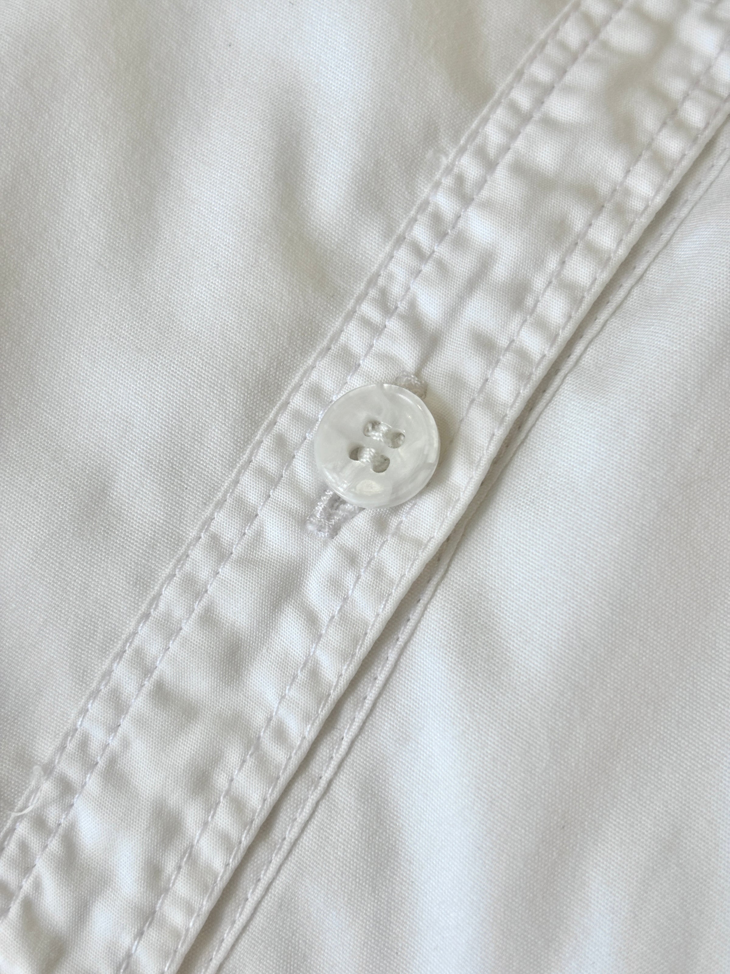 Brit White 100% Poplin Cotton Round Collar Tunic Blouse - Glampot