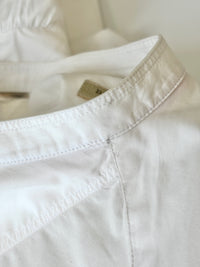 Brit White 100% Poplin Cotton Round Collar Tunic Blouse - Glampot
