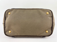 BN1841 Logo Jacquard Bow Tote Corda Bruciato Canvas & Dark Brown Leather Trim