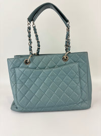 GST Grand Shopping Tote in Light Blue Caviar Leather SHW