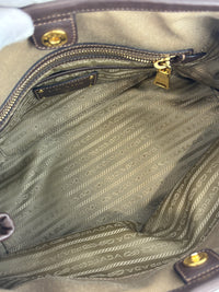BN1841 Logo Jacquard Bow Tote Corda Bruciato Canvas & Dark Brown Leather Trim