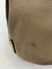 BN1841 Logo Jacquard Bow Tote Corda Bruciato Canvas & Dark Brown Leather Trim