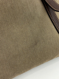 BN1841 Logo Jacquard Bow Tote Corda Bruciato Canvas & Dark Brown Leather Trim