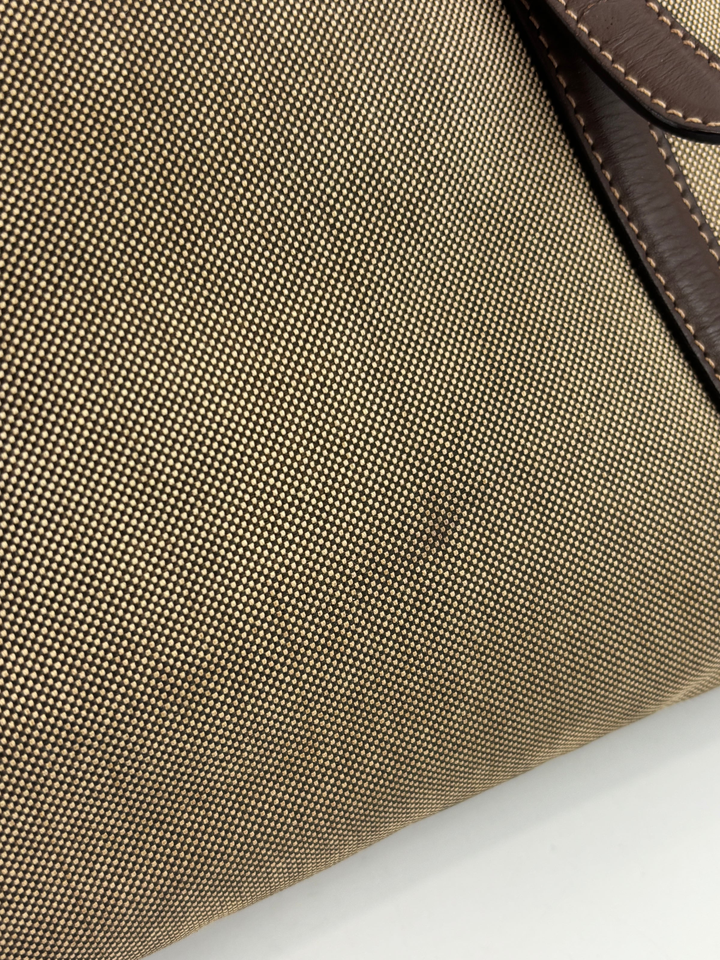 BN1841 Logo Jacquard Bow Tote Corda Bruciato Canvas & Dark Brown Leather Trim
