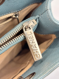 GST Grand Shopping Tote in Light Blue Caviar Leather SHW