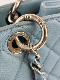 GST Grand Shopping Tote in Light Blue Caviar Leather SHW