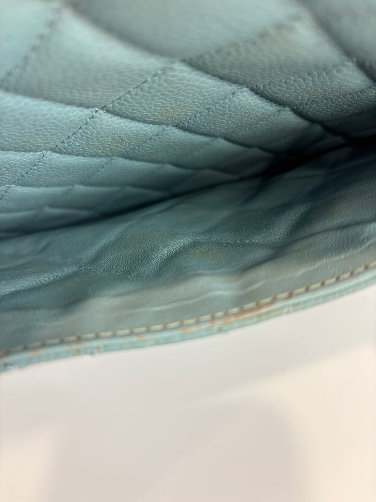 GST Grand Shopping Tote in Light Blue Caviar Leather SHW