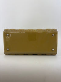 Lady Dior Medium Beige Patent Leather SHW