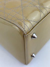 Lady Dior Medium Beige Patent Leather SHW