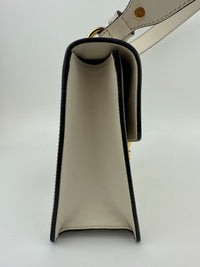 Small Web Sylvie White Smooth Calfskin Leather Shoulder Bag