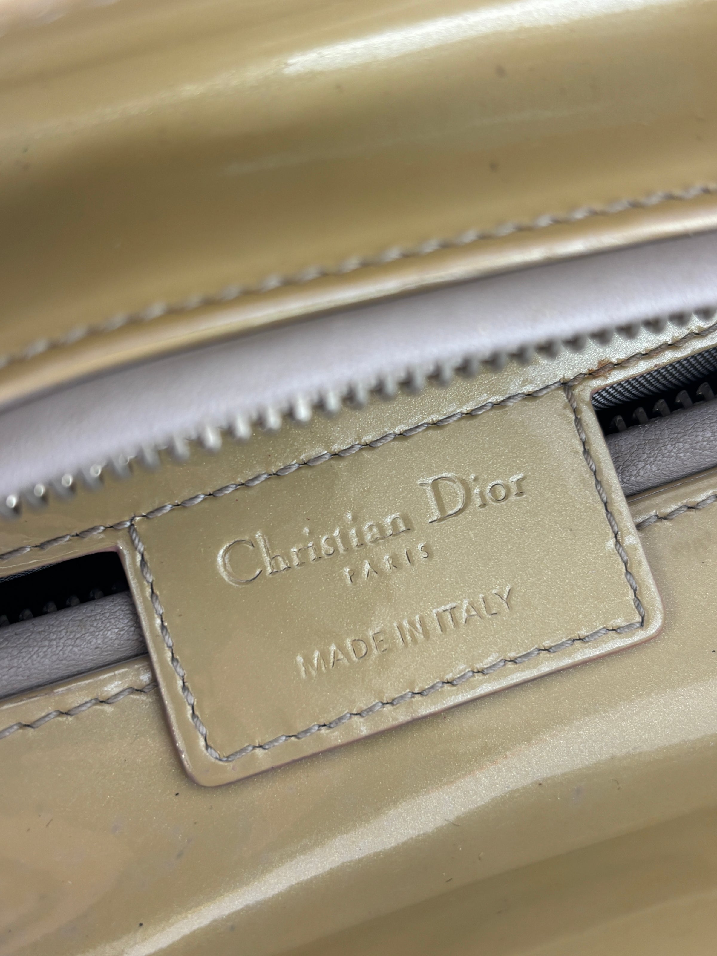 Lady Dior Medium Beige Patent Leather SHW