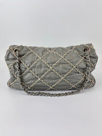 Grey Ultra Stitch Flap Bag SHW
