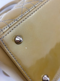Lady Dior Medium Beige Patent Leather SHW