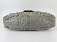 Grey Ultra Stitch Flap Bag SHW