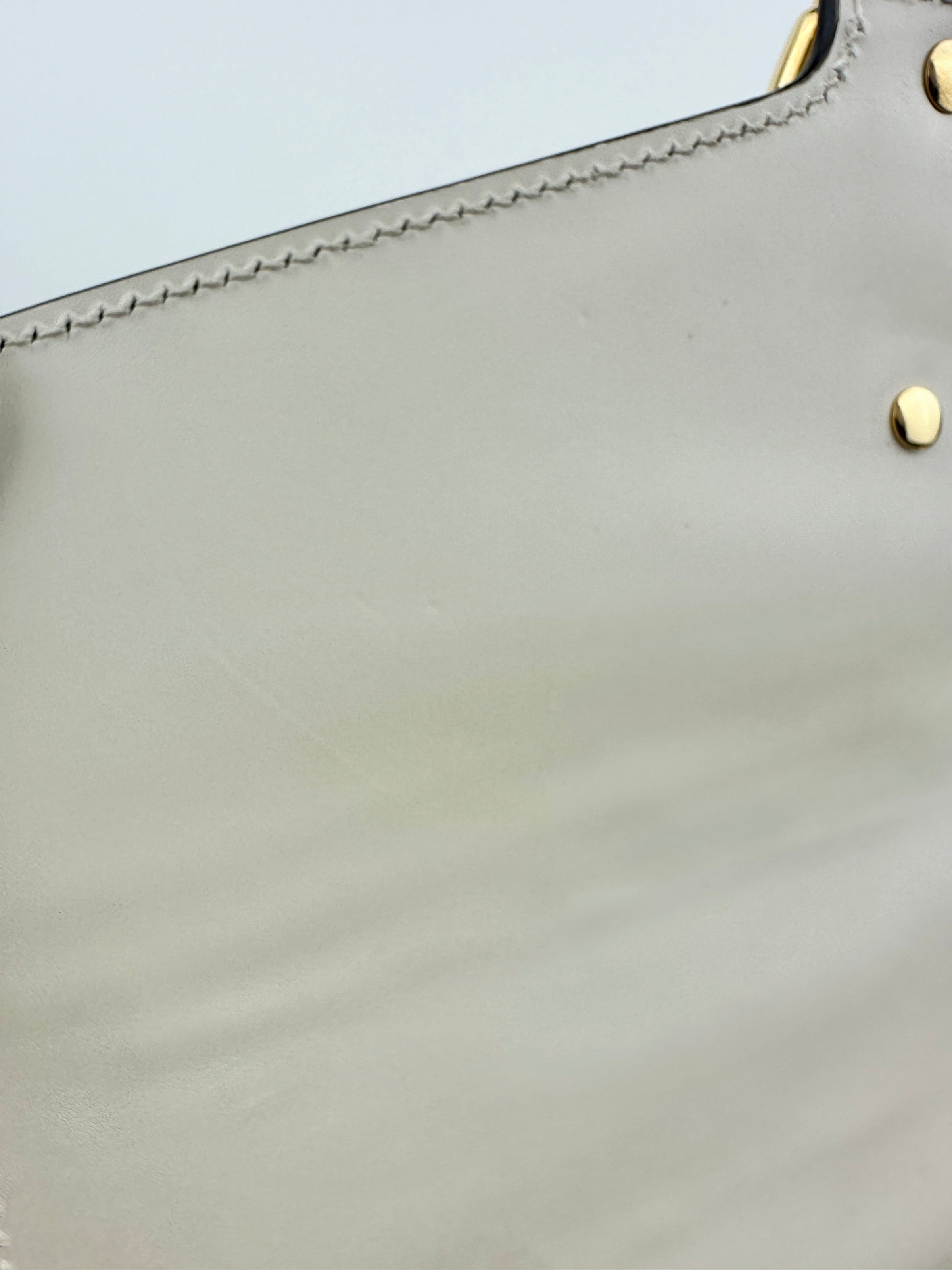Small Web Sylvie White Smooth Calfskin Leather Shoulder Bag