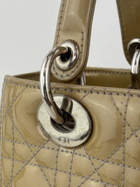Lady Dior Medium Beige Patent Leather SHW